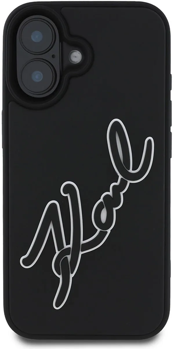 Karl Lagerfeld iPhone 16 Backcover Hoesje 3D Rubber Signature