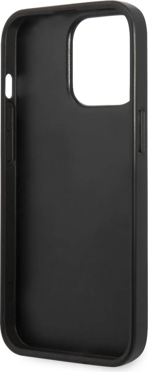 Karl Lagerfeld Monogram Plaque Back Case iPhone 13 Pro - Zwart/Roze