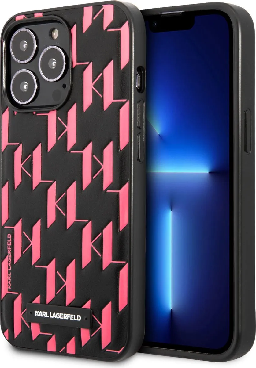 Karl Lagerfeld Monogram Plaque Back Case iPhone 13 Pro