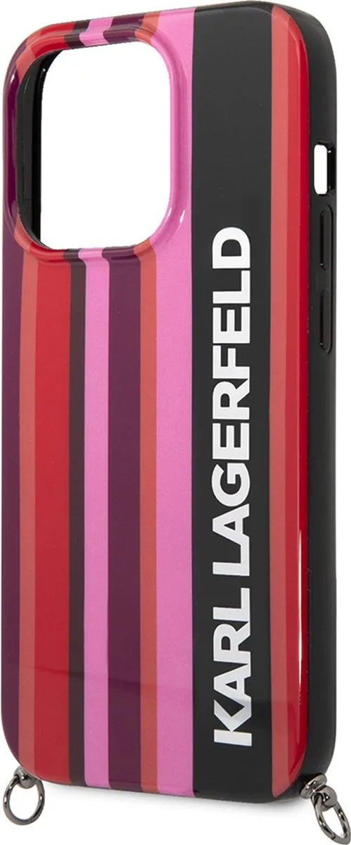 Karl Lagerfeld Strepen Zwart iPhone 14 Pro Max Hoesje - 3666339094225