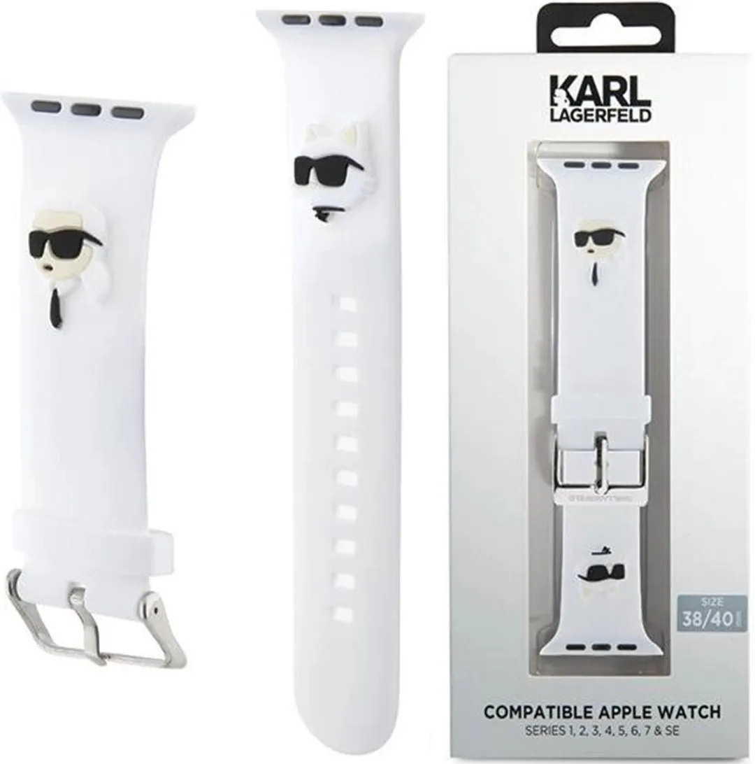 Karl Lagerfeld Karl&Choupette Hoofdband Apple Watch - Wit