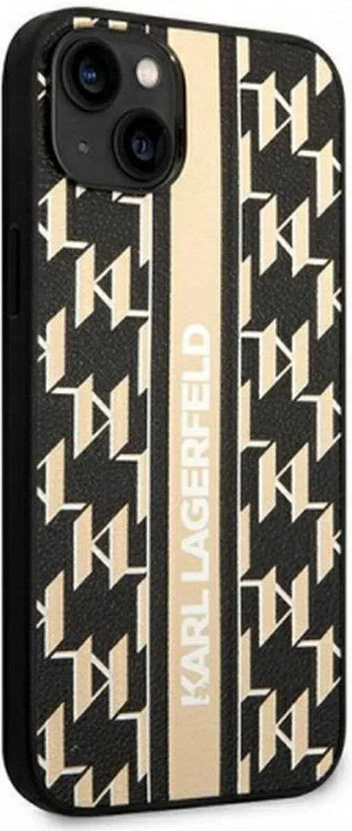 Karl Lagerfeld Monogram Stripe Back Case - iPhone 14 Plus H4851 - Bruin