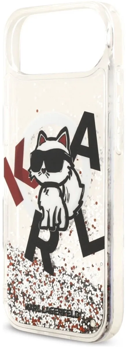 Karl Lagerfeld Choupette Liquid Glitter Case - iPhone Air - Zwart