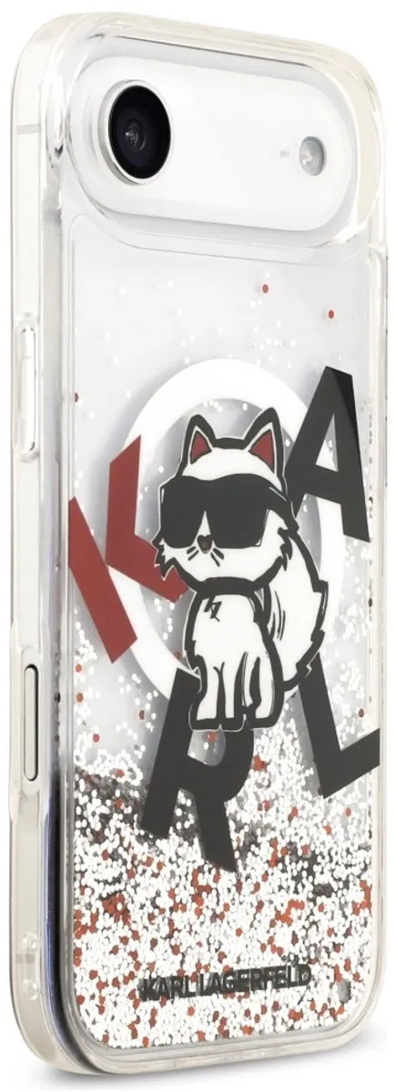 Karl Lagerfeld Choupette Liquid Glitter Case - iPhone Air - Zwart