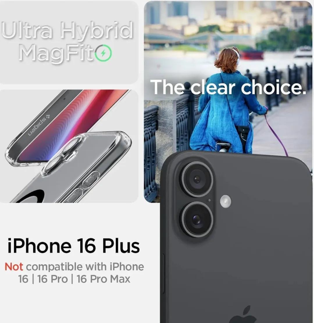 Spigen Ultra Hybrid ACS06801 Hoesje - iPhone 16 Plus - Zwart