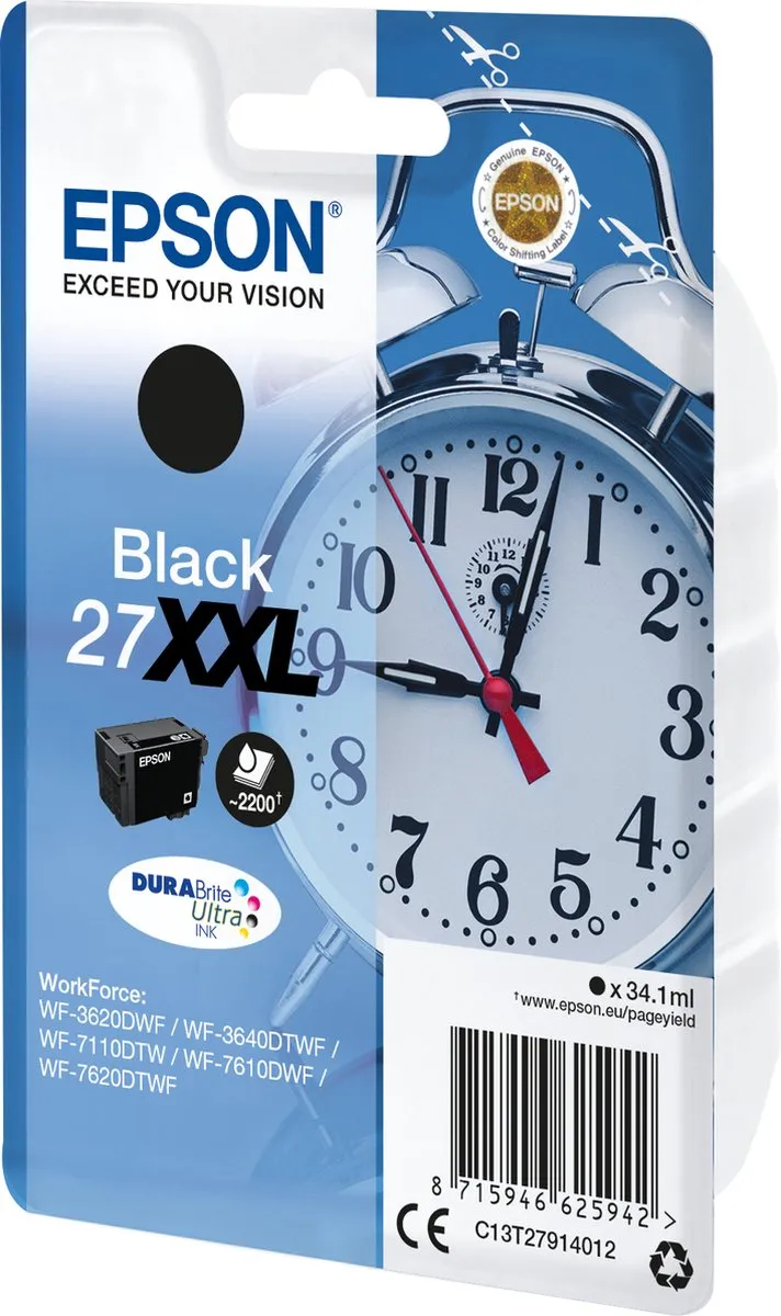 Epson 27XXL T2791 Inktcartridge - 2200 pagina's - Zwart