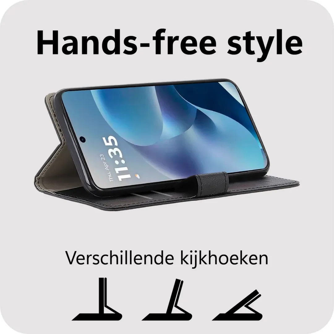 Just in Case Moto G17/G17 Power Bookcase Classic Hoesje - Zwart - 2 Pasjes