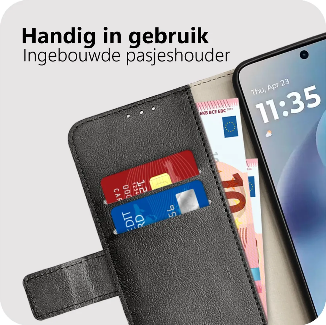 Just in Case Moto G17/G17 Power Bookcase Classic Hoesje - Zwart - 2 Pasjes