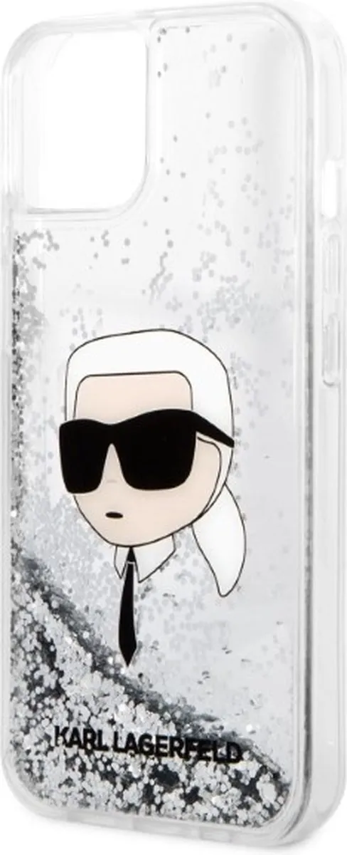 Karl Lagerfeld KLHCP14MLNKHCH iPhone 14 Plus Hoesje - Zilver Glitter