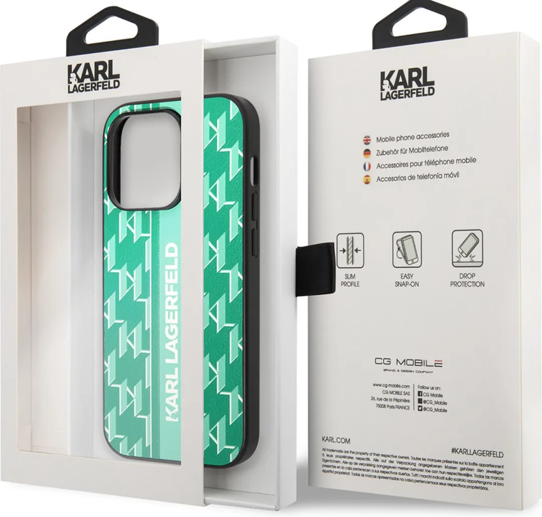 Karl Lagerfeld iPhone 14 Pro Max Hoesje - Effen Groen