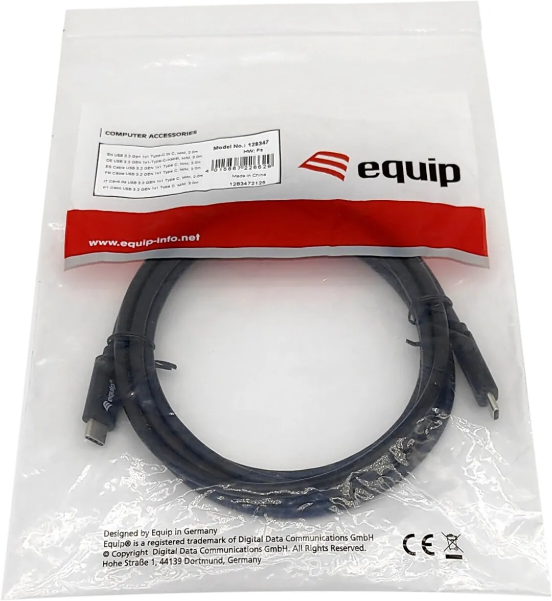 Equip 128348 USB-kabel USB-C 0,5m - Zwart