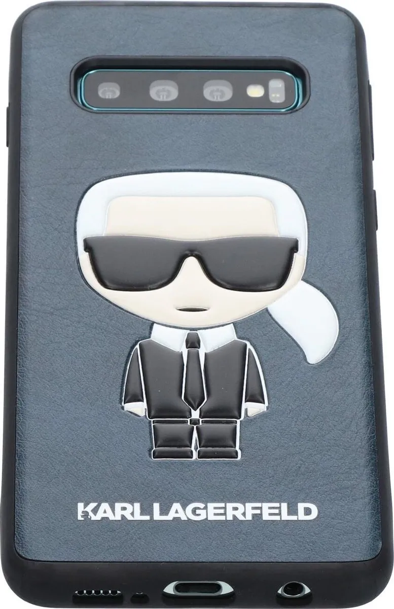 Karl Lagerfeld Ikonik Hoesje S202-12 Galaxy S10 - Blauw