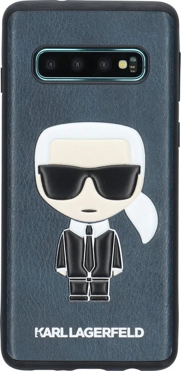 Karl Lagerfeld Ikonik Hoesje S202-12 Galaxy S10 - Blauw