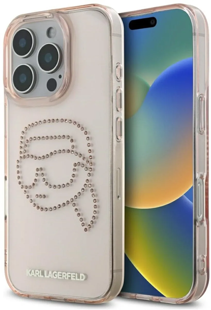 Karl Lagerfeld Case Strass Karl Head iPhone 16 Pro