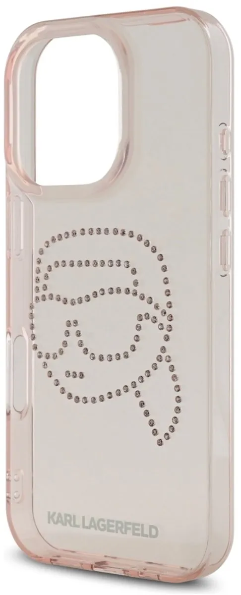 Karl Lagerfeld Case Strass Karl Head iPhone 16 Pro - Transparent