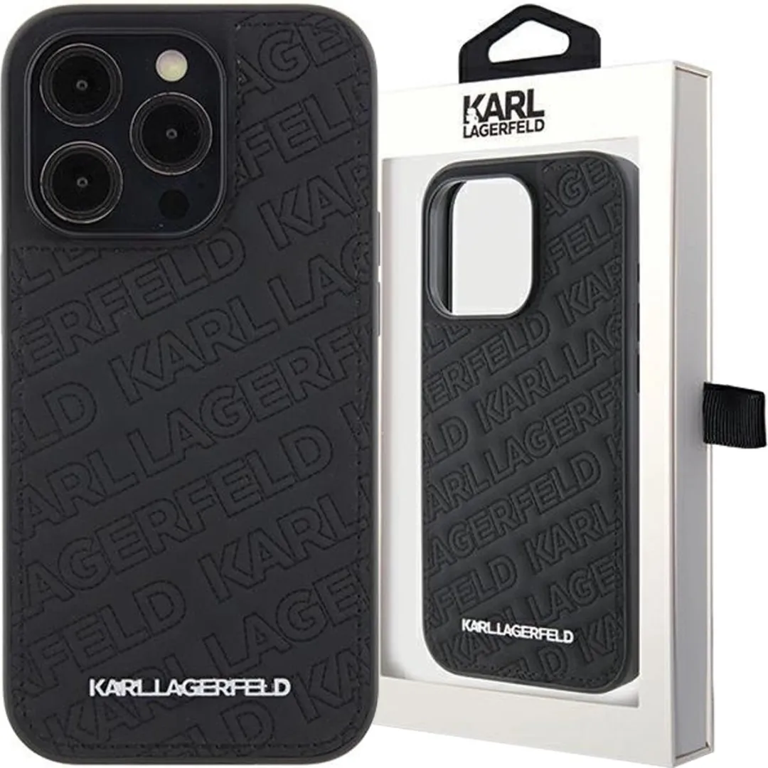 Karl Lagerfeld Quilted Pattern Hoes iPhone 15 Pro
