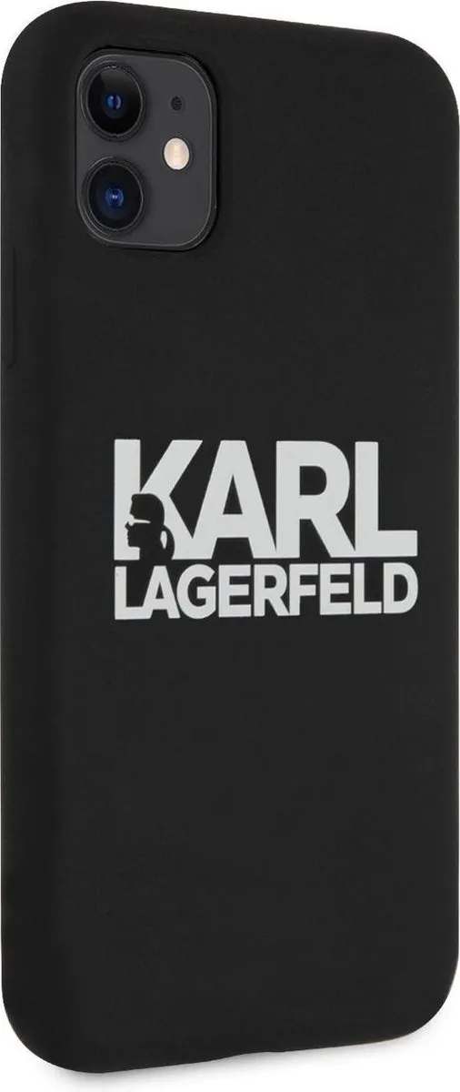 Karl Lagerfeld Silicone Back Case iPhone 12 Mini - Zwart