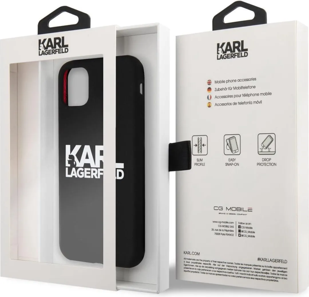 Karl Lagerfeld Silicone Back Case iPhone 12 Mini - Zwart