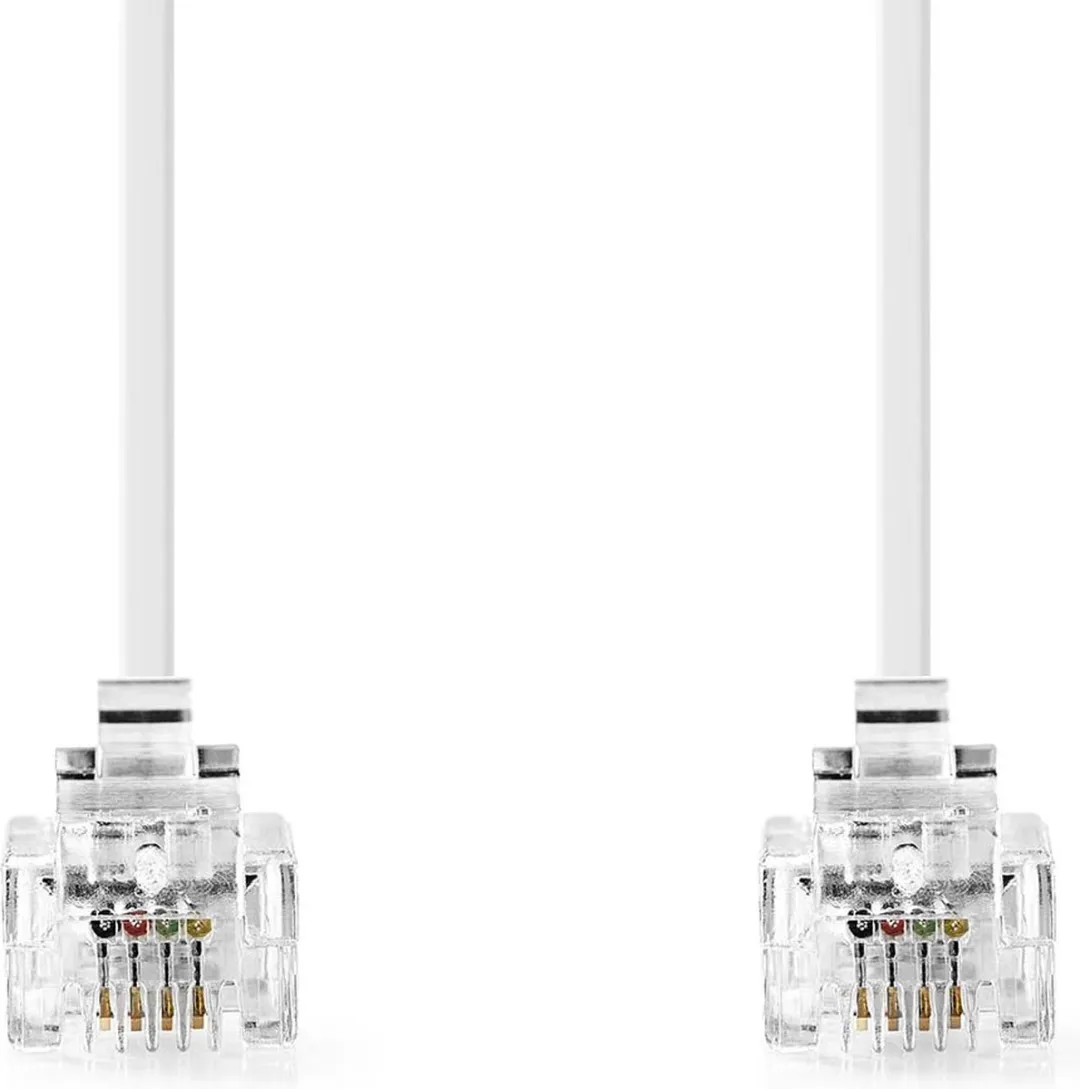 Nedis Telecomkabel TCGL90200WT20 RJ11 - 2m - Plat - Goud