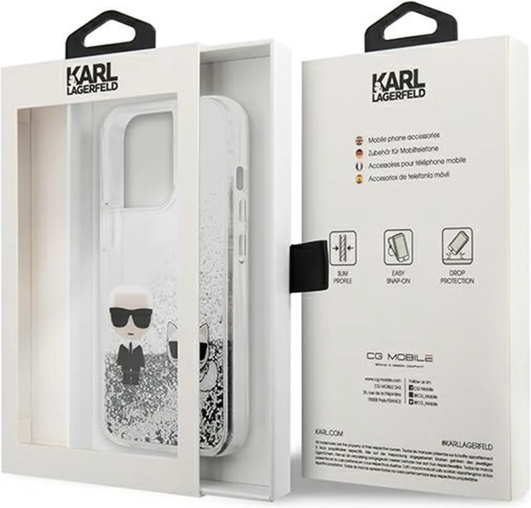 Karl Lagerfeld KLHCP13XGKCS Hardcase - iPhone 13 Pro Max - Zilver