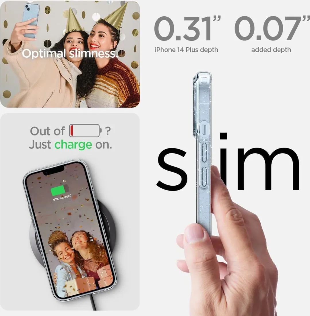 Spigen iPhone 14 Plus Liquid Crystal Glitter Hoesje - Transparant