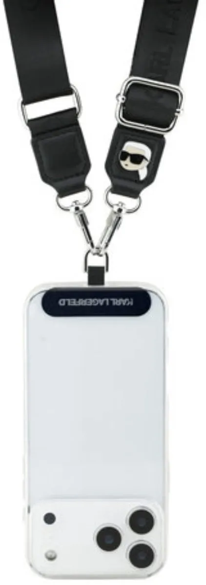 Karl Lagerfeld Universal Crossbody Strap Choupette Patch - Zwart