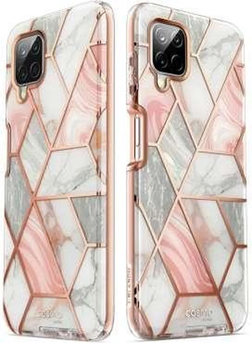 Spigen Cosmo Hoes Samsung Galaxy A12 - Roze Marmer