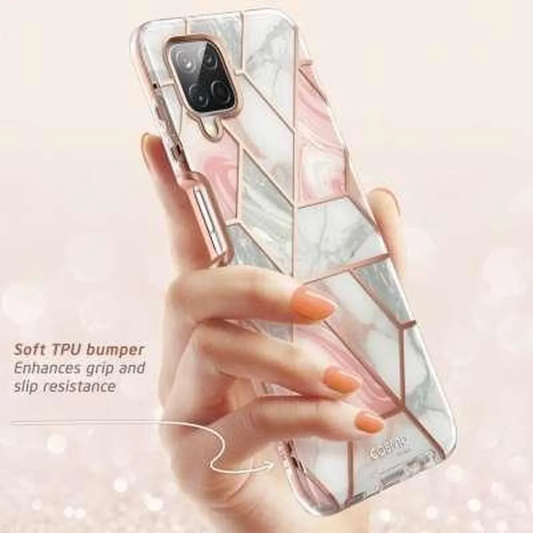 Spigen Cosmo Hoes Samsung Galaxy A12 - Roze Marmer