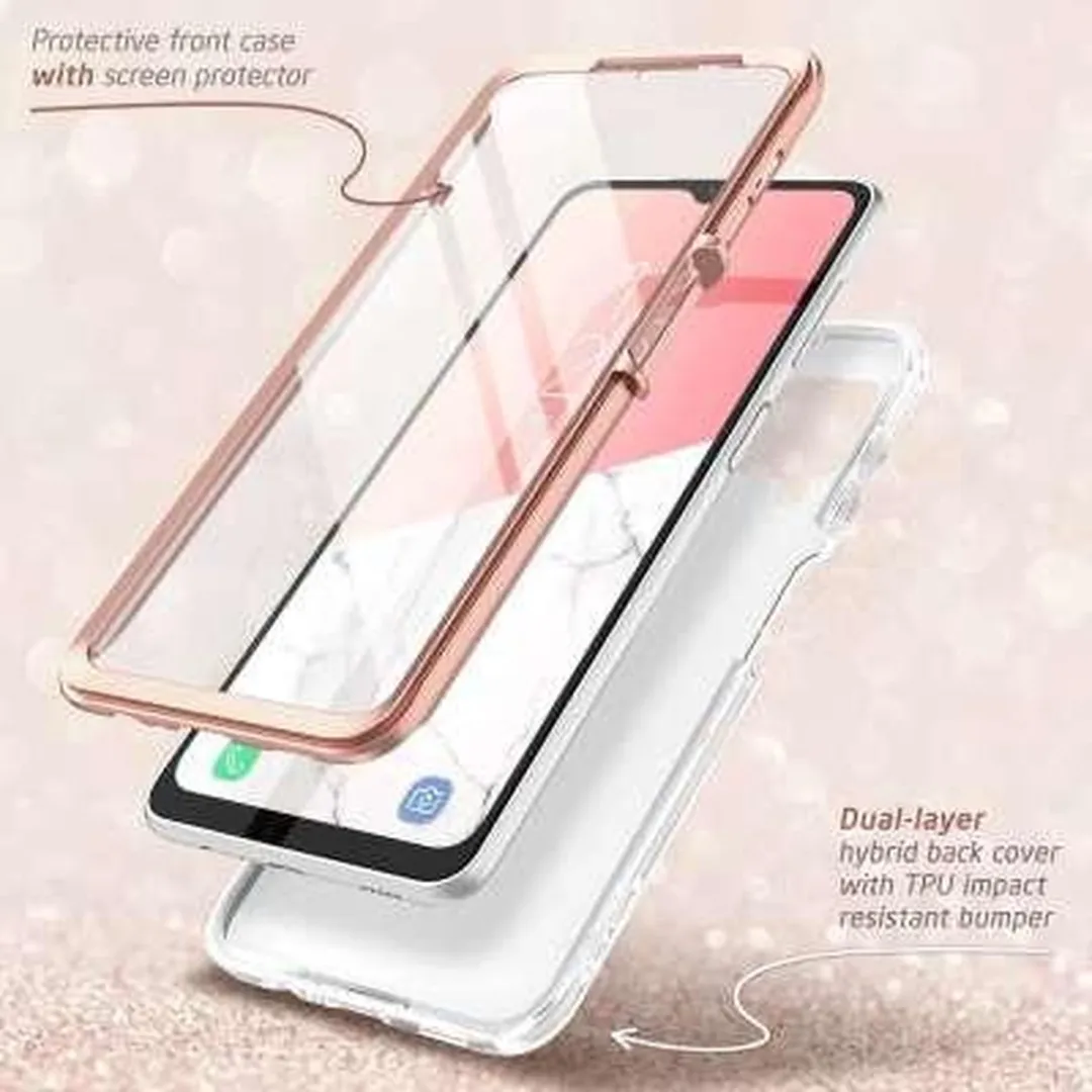 Spigen Cosmo Hoes Samsung Galaxy A12 - Roze Marmer