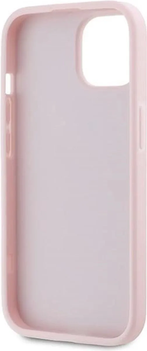 Karl Lagerfeld Diagonal Quilted Script Hoesje iPhone 15 Plus - Roze