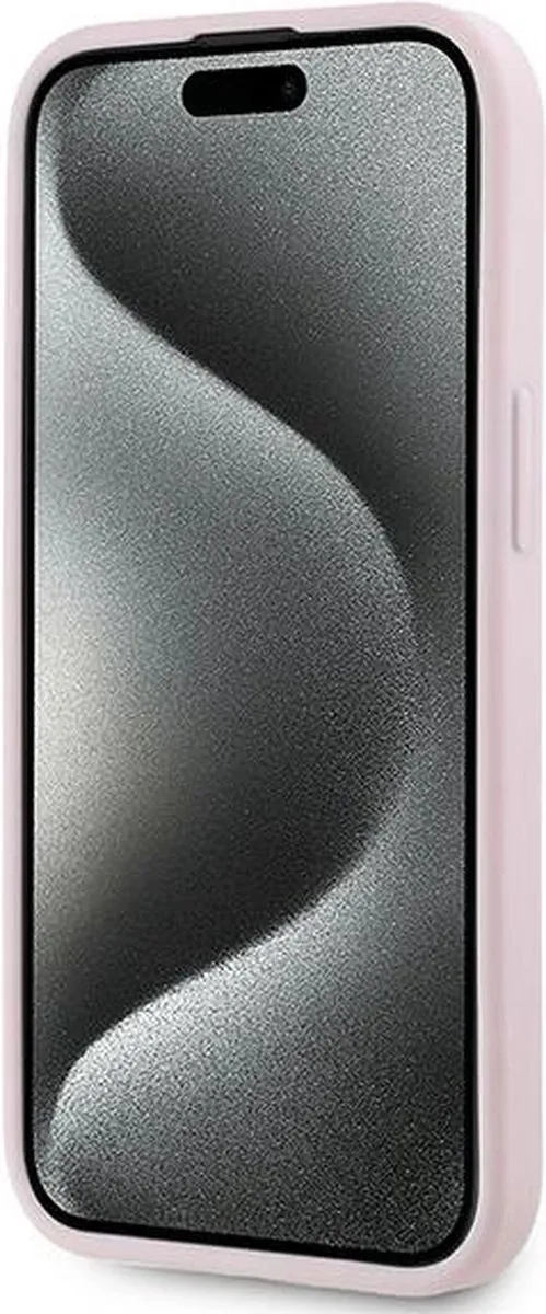 Karl Lagerfeld Diagonal Quilted Script Hoesje iPhone 15 Plus - Roze - afbeelding 6 van 6