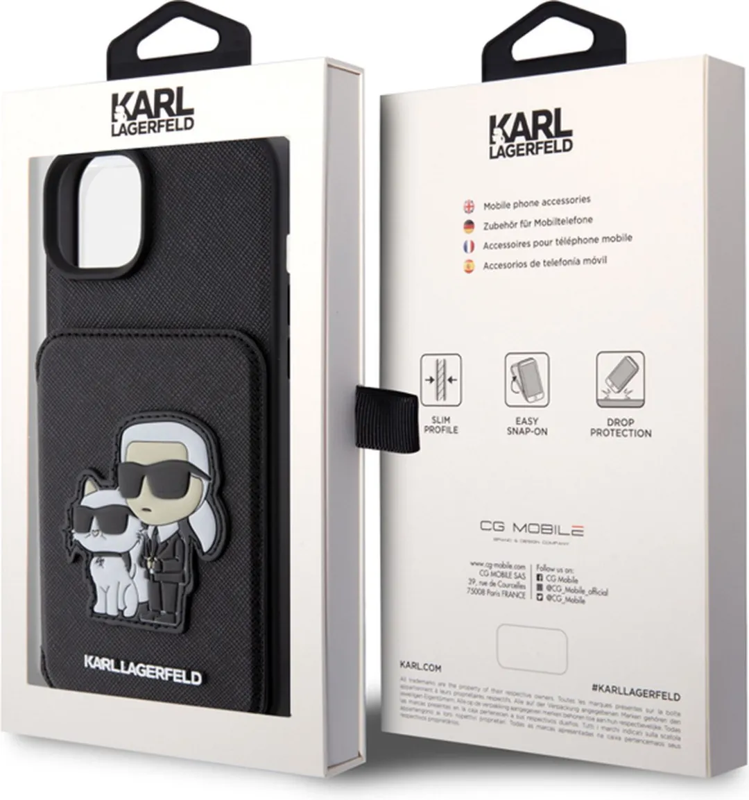 Karl Lagerfeld Saffiano Hoes iPhone 15 Plus - Zwart H69244 - afbeelding 6 van 6