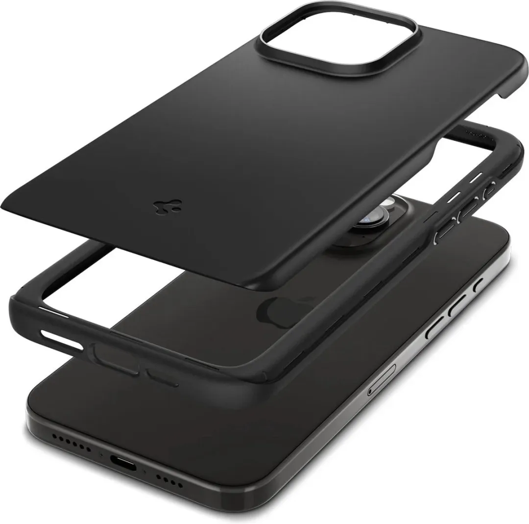 Spigen Thin Fit Hoesje iPhone 15 Pro Max - Zwart
