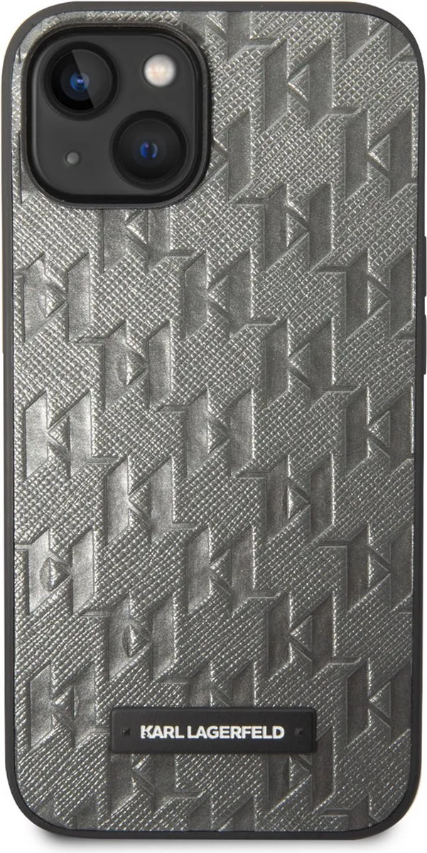 Karl Lagerfeld iPhone 14 Hardcase - Saffiano Leather Grijs - MPN 3666339085087