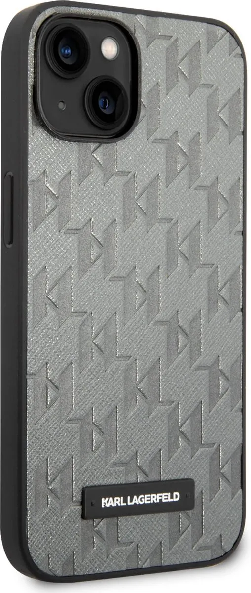Karl Lagerfeld iPhone 14 Hardcase - Saffiano Leather Grijs - MPN 3666339085087