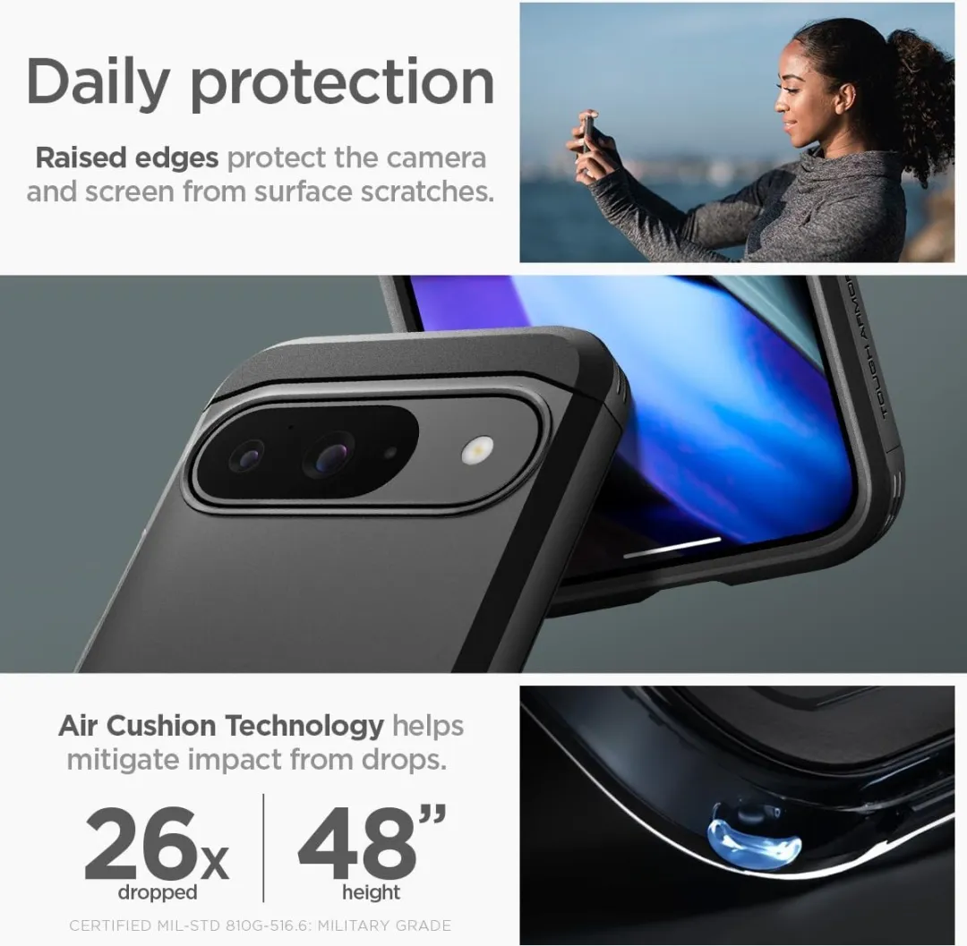 Spigen Tough Armor Hoesje Google Pixel 9 - Zwart