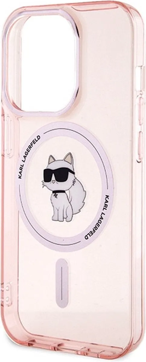 Karl Lagerfeld IML Choupette MagSafe Hoesje iPhone 15 Pro - Roze