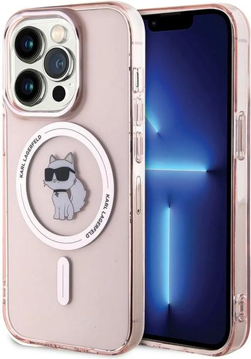 Karl Lagerfeld IML Choupette MagSafe Hoesje iPhone 15 Pro - Roze