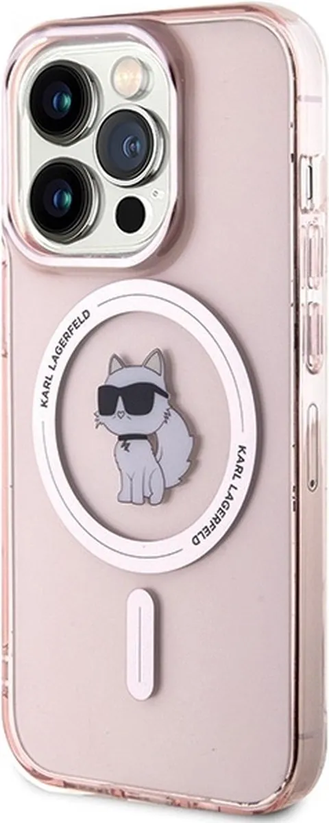 Karl Lagerfeld IML Choupette MagSafe Hoesje iPhone 15 Pro - Roze