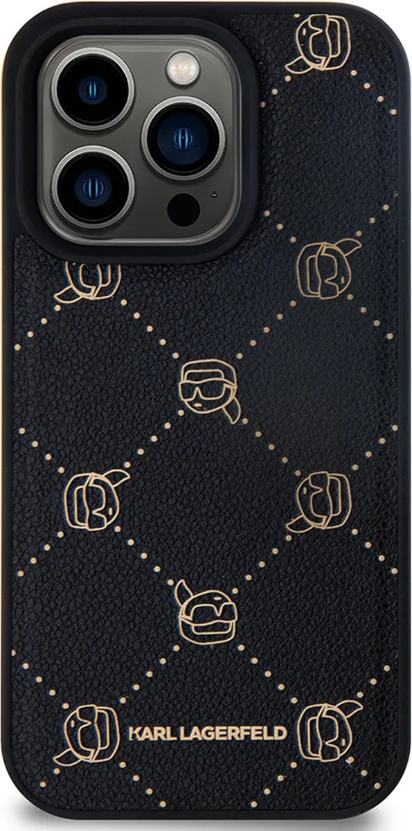 Karl Lagerfeld Backcase Hoesje iPhone 15 Pro Max - Effen Zwart - MPN 3666339168186