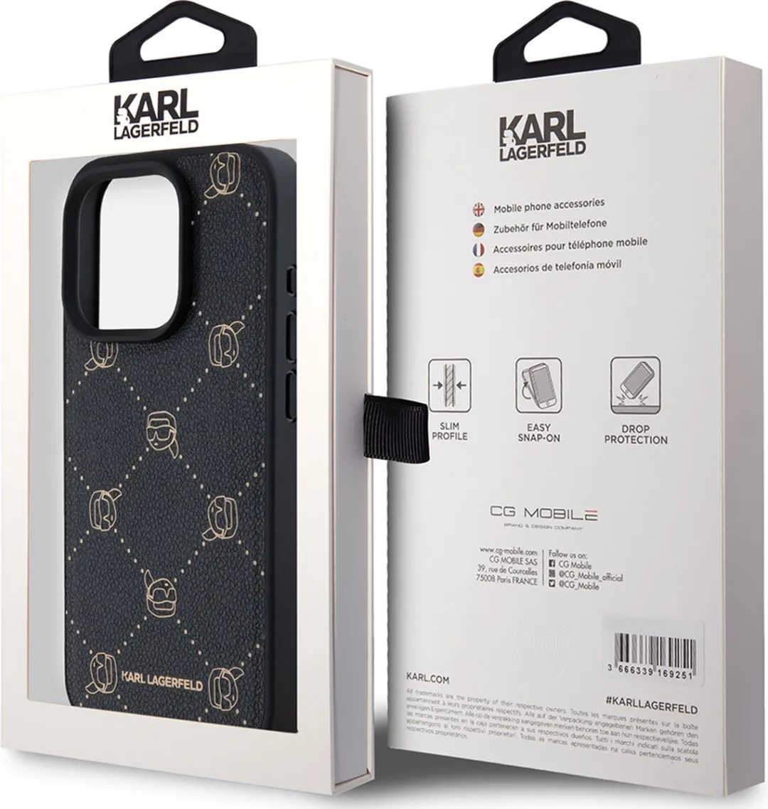 Karl Lagerfeld Backcase Hoesje iPhone 15 Pro Max - Effen Zwart - MPN 3666339168186 - afbeelding 6 van 6