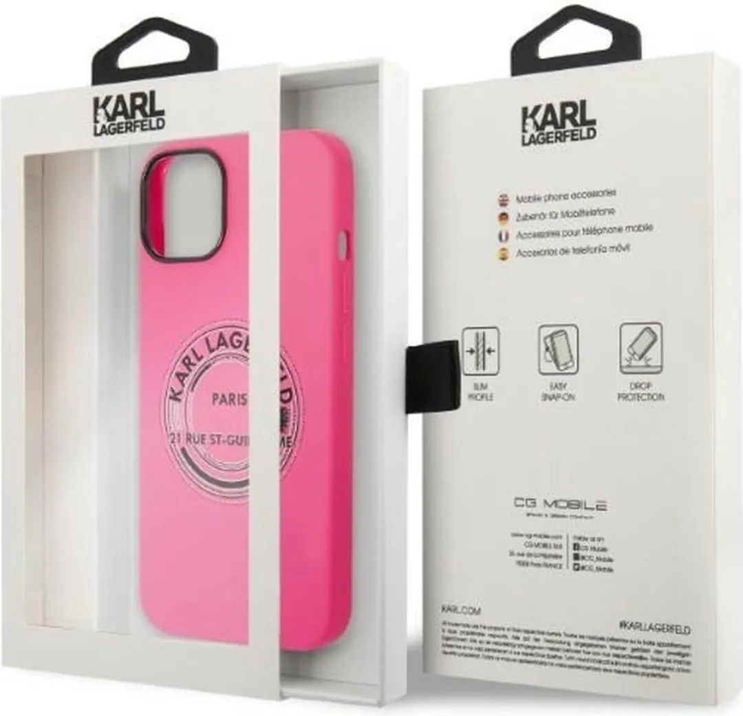 Karl Lagerfeld KLHCP14MSRSGRCF iPhone 14 Plus Hoesje - Roze