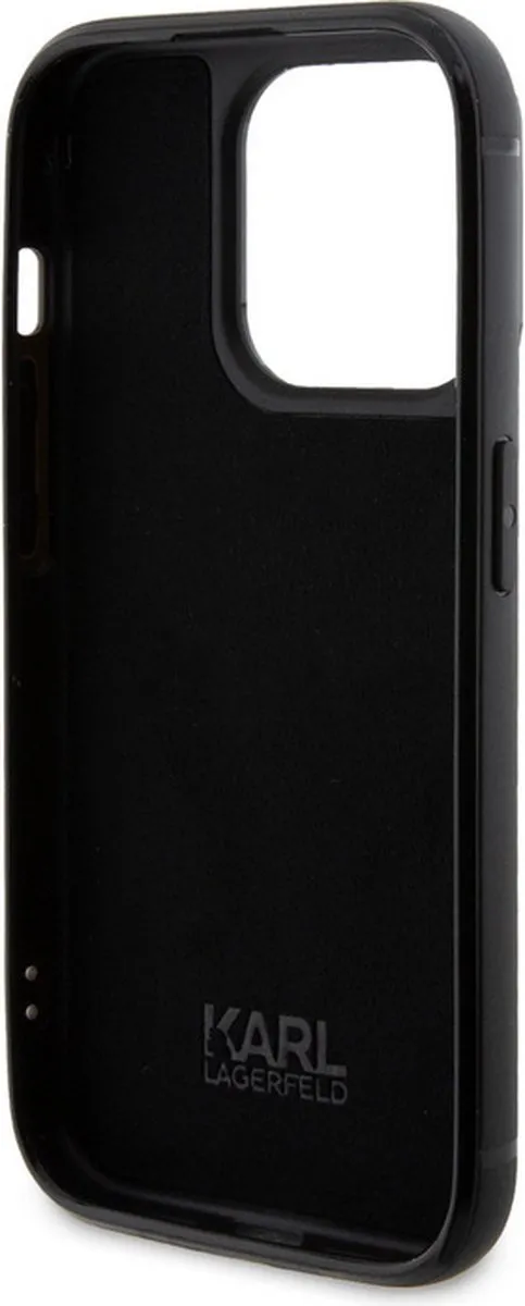 Karl Lagerfeld Rhinestone Back Case iPhone 15 Pro - Zwart