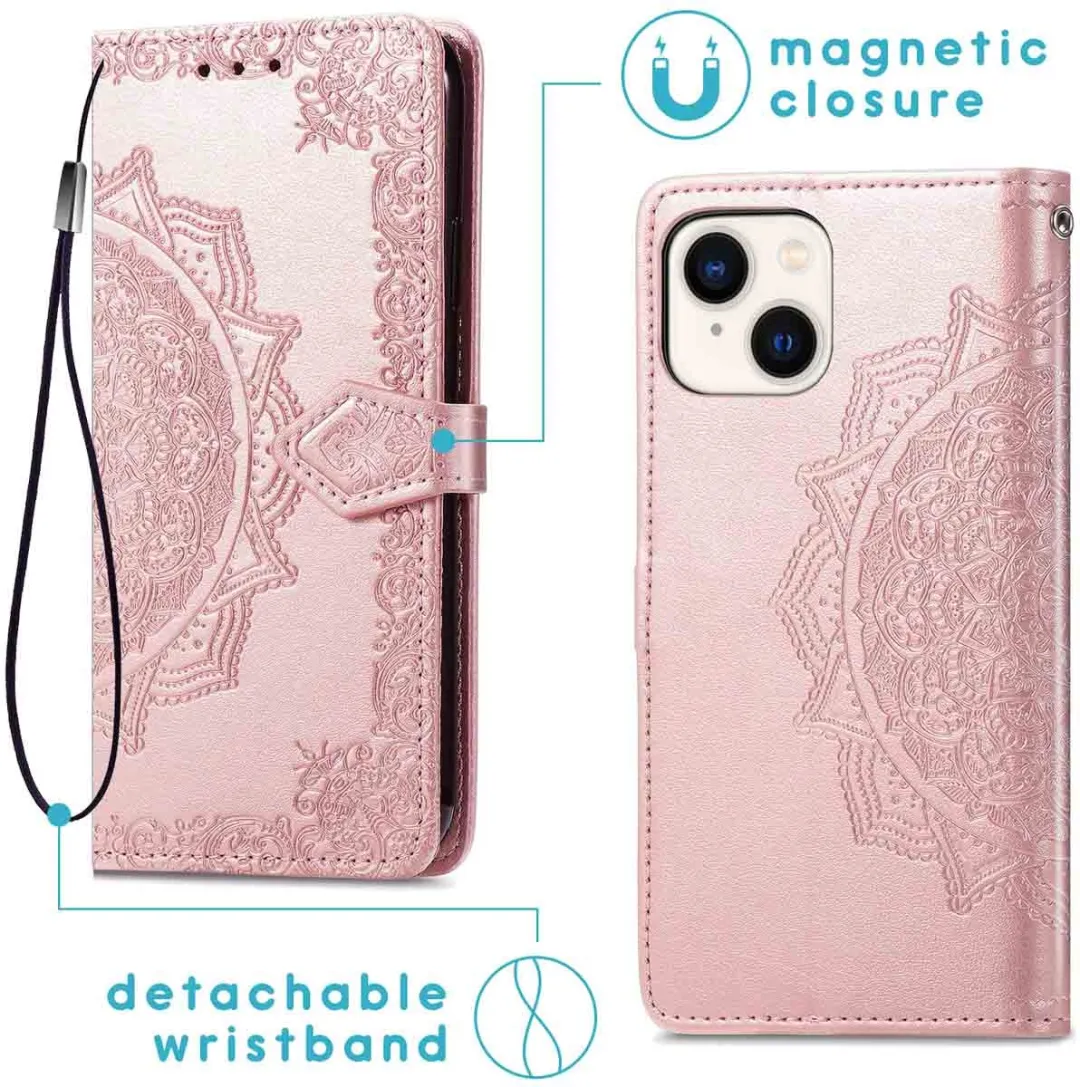 Imoshion Hoesje iPhone 13/14 Mandala Bookcase Rosé Goud