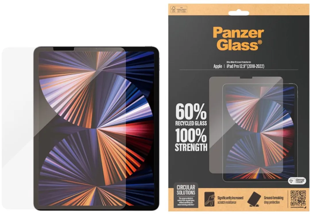 PanzerGlass Ultra-Wide 2845 Glas voor iPad Pro 12,9" 2018-2022 - Transparant