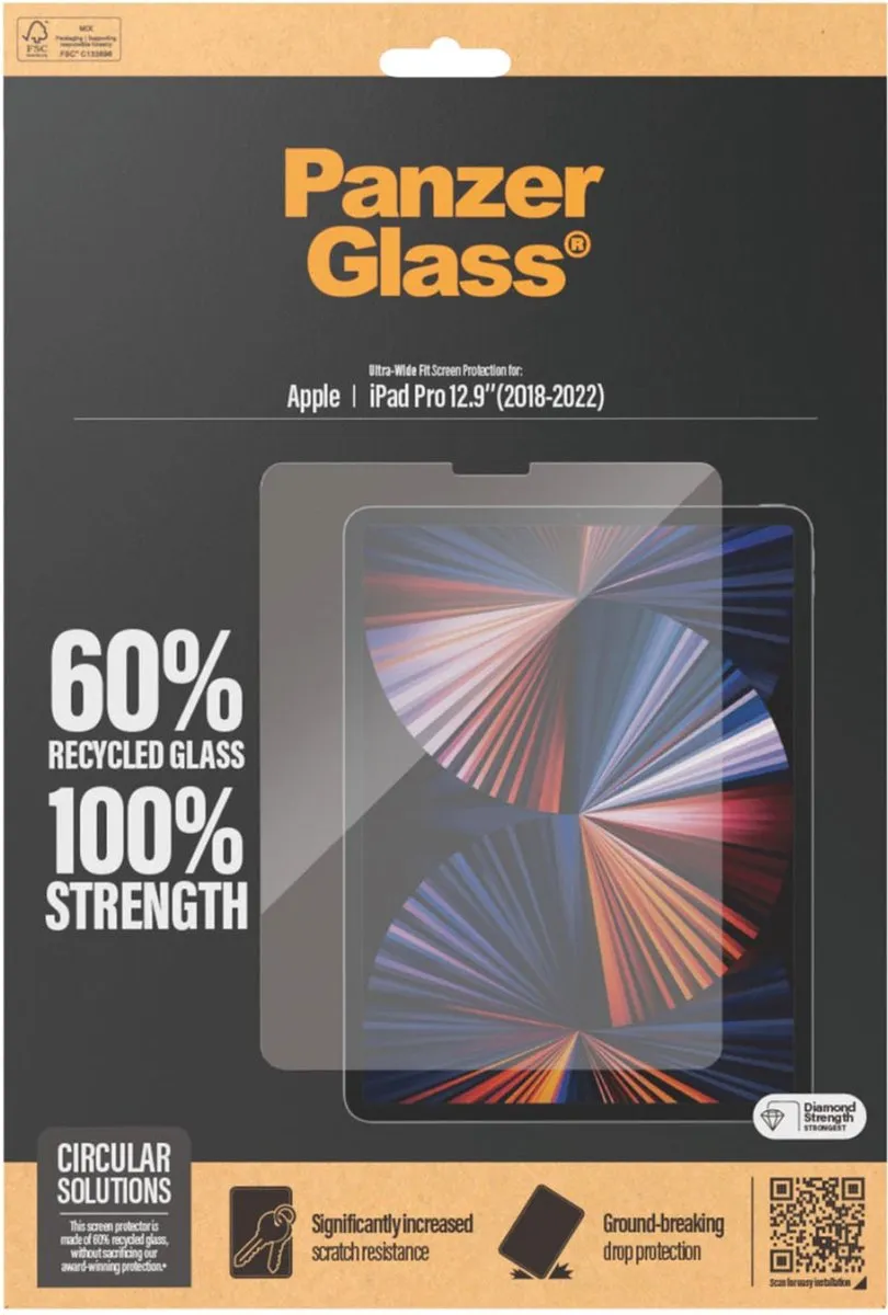 PanzerGlass Ultra-Wide 2845 Glas voor iPad Pro 12,9" 2018-2022