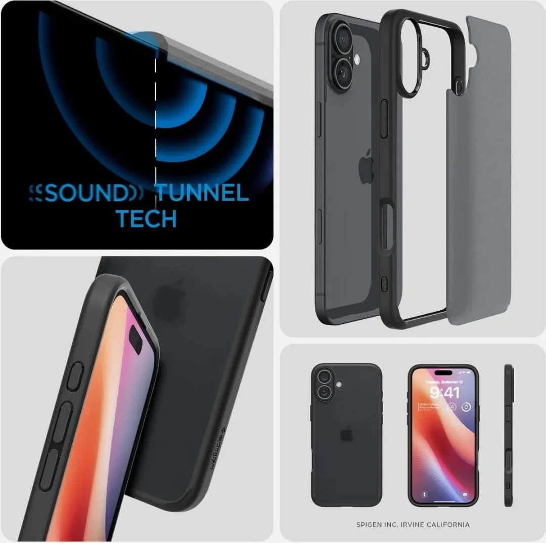Spigen iPhone 16 Ultra Hybrid Back Cover - Frosted Zwart