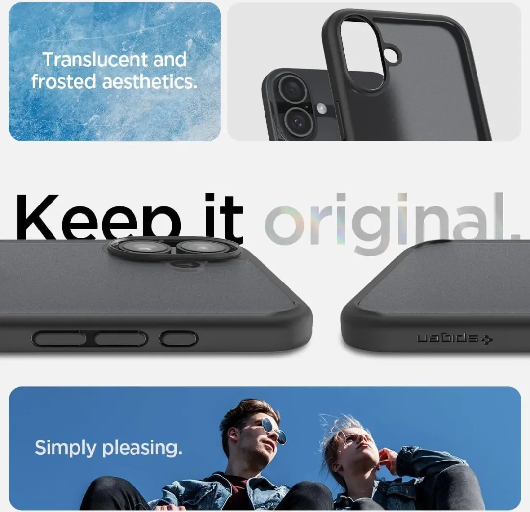 Spigen iPhone 16 Ultra Hybrid Back Cover - Frosted Zwart
