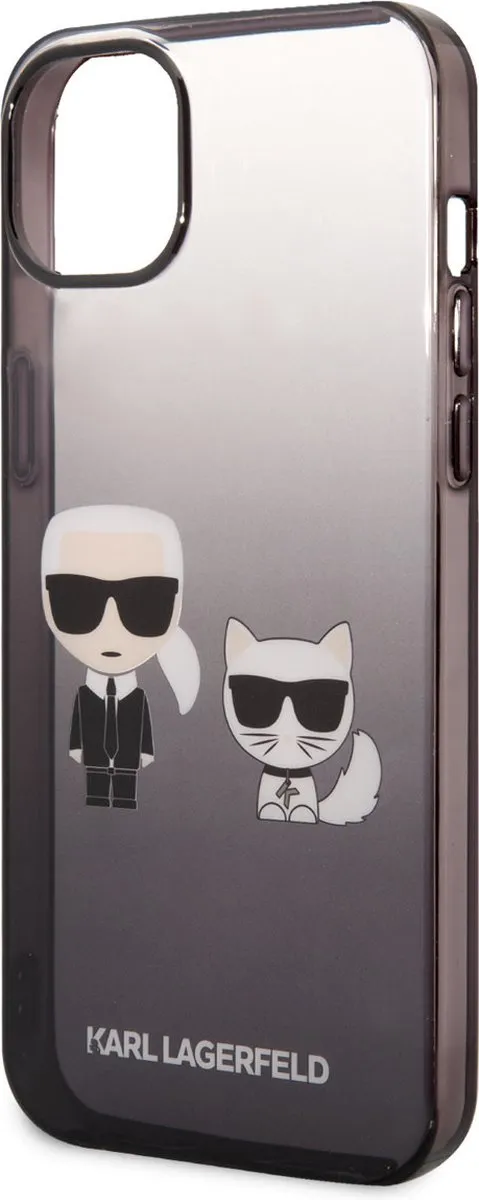Karl Lagerfeld Premium Back Cover iPhone 14 Plus - Transparant/Zwart