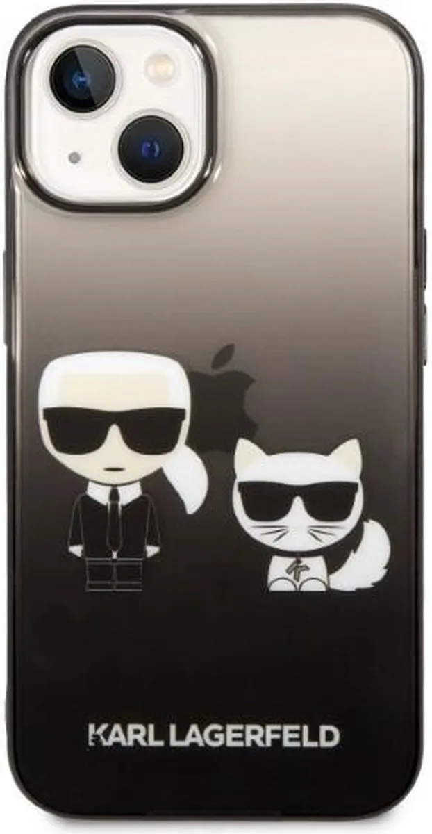 Karl Lagerfeld Premium Back Cover iPhone 14 Plus - Transparant/Zwart